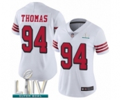 Women's San Francisco 49ers #94 Solomon Thomas Limited White Rush Vapor Untouchable Super Bowl LIV Bound Football Jersey