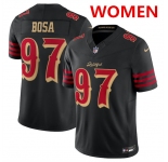 Women's San Francisco 49ers #97 Nick Bosa Black 2025 F.U.S.E. “Rivalries†Vapor Limited Stitched Football Jersey