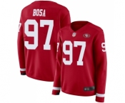 Women's San Francisco 49ers #97 Nick Bosa Limited Red Therma Long Sleeve Football Jersey