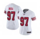 Women's San Francisco 49ers #97 Nick Bosa Limited White Rush Vapor Untouchable Football Jersey