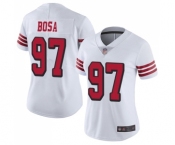 Women's San Francisco 49ers #97 Nick Bosa Limited White Rush Vapor Untouchable Football Jersey