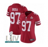 Women's San Francisco 49ers #97 Nick Bosa Red Team Color Vapor Untouchable Limited Player Super Bowl LIV Bound Football Jersey