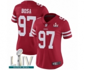 Women's San Francisco 49ers #97 Nick Bosa Red Team Color Vapor Untouchable Limited Player Super Bowl LIV Bound Football Jersey