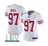 Women's San Francisco 49ers #97 Nick Bosa White Vapor Untouchable Limited Player Super Bowl LIV Bound Football Jersey