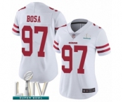 Women's San Francisco 49ers #97 Nick Bosa White Vapor Untouchable Limited Player Super Bowl LIV Bound Football Jersey