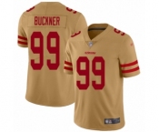 Women's San Francisco 49ers #99 DeForest Buckner Limited Gold Inverted Legend Football Jersey