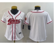 Women's San Francisco 49ers Blank White With Patch Cool Base Stitched Baseball Jersey(Run Small)
