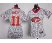 nike women nfl jerseys san francisco 49ers #11 smith [fem fan zebra]