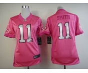 nike women nfl jerseys san francisco 49ers #11 smith pink[nike love's]