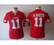 nike women nfl jerseys san francisco 49ers #11 smith red[nike limited]