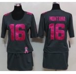 nike women nfl jerseys san francisco 49ers #16 joe dk.grey[breast cancer awareness]