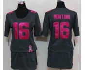 nike women nfl jerseys san francisco 49ers #16 joe dk.grey[breast cancer awareness]