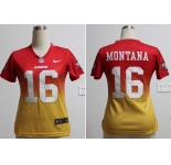 nike women nfl jerseys san francisco 49ers #16 joe montana red-yellow[nike drift fashion][second version]