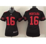 nike women nfl jerseys san francisco 49ers #16 montana black[nike]
