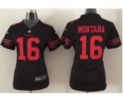 nike women nfl jerseys san francisco 49ers #16 montana black[nike]