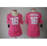 nike women nfl jerseys san francisco 49ers #16 montana pink[breast cancer awareness]