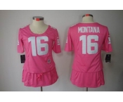 nike women nfl jerseys san francisco 49ers #16 montana pink[breast cancer awareness]