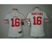 nike women nfl jerseys san francisco 49ers #16 montana white[nike limited]