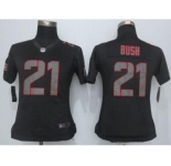 nike women nfl jerseys san francisco 49ers #21 bush black[nike impact limited][bush]