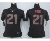 nike women nfl jerseys san francisco 49ers #21 bush black[nike impact limited][bush]