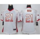 nike women nfl jerseys san francisco 49ers #21 bush white[Elite drift fashion][bush]