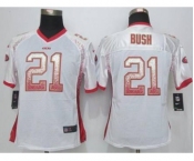 nike women nfl jerseys san francisco 49ers #21 bush white[Elite drift fashion][bush]