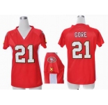 nike women nfl jerseys san francisco 49ers #21 frank gore red[draft him ii top