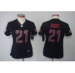 nike women nfl jerseys san francisco 49ers #21 gore black[nike impact limited]