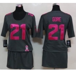 nike women nfl jerseys san francisco 49ers #21 gore dk.grey[breast cancer awareness]