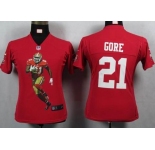 nike women nfl jerseys san francisco 49ers #21 gore red[portrait fashion]