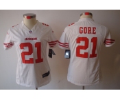 nike women nfl jerseys san francisco 49ers #21 gore white[nike limited]