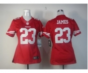 nike women nfl jerseys san francisco 49ers #23 lamichael james red[nike limited]