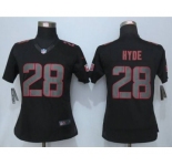 nike women nfl jerseys san francisco 49ers #28 hyde black[nike impact limited]