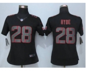 nike women nfl jerseys san francisco 49ers #28 hyde black[nike impact limited]