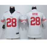 nike women nfl jerseys san francisco 49ers #28 hyde white[nike]
