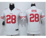 nike women nfl jerseys san francisco 49ers #28 hyde white[nike]