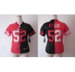 nike women nfl jerseys san francisco 49ers #52 willis black-red[Elite split]