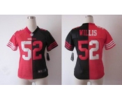 nike women nfl jerseys san francisco 49ers #52 willis black-red[Elite split]