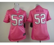 nike women nfl jerseys san francisco 49ers #52 willis pink[nike love's]