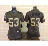 nike women nfl jerseys san francisco 49ers #53 bowman army green[nike Limited Salute To Service]