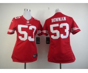 nike women nfl jerseys san francisco 49ers #53 bowman red[nike limited]