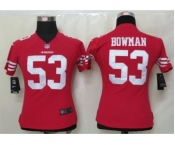 nike women nfl jerseys san francisco 49ers #53 bowman red[nike]