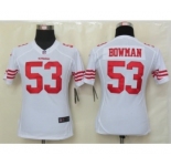 nike women nfl jerseys san francisco 49ers #53 bowman white[nike]