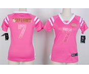nike women nfl jerseys san francisco 49ers #7 colin kaepernick pink[fashion Rhinestone sequins]