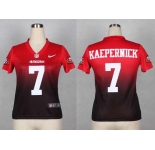 nike women nfl jerseys san francisco 49ers #7 colin kaepernick red-grey[Elite drift fashion][second version]