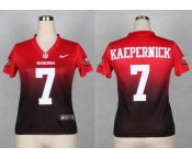 nike women nfl jerseys san francisco 49ers #7 colin kaepernick red-grey[Elite drift fashion][second version]
