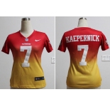 nike women nfl jerseys san francisco 49ers #7 colin kaepernick red-yellow[nike drift fashion][second version]