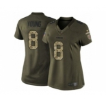 nike women nfl jerseys san francisco 49ers #8 young army green[nike Limited Salute To Service]