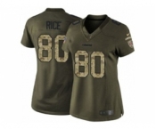 nike women nfl jerseys san francisco 49ers #80 jerry rice army green[nike Limited Salute To Service]