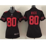 nike women nfl jerseys san francisco 49ers #80 jerry rice black[nike]